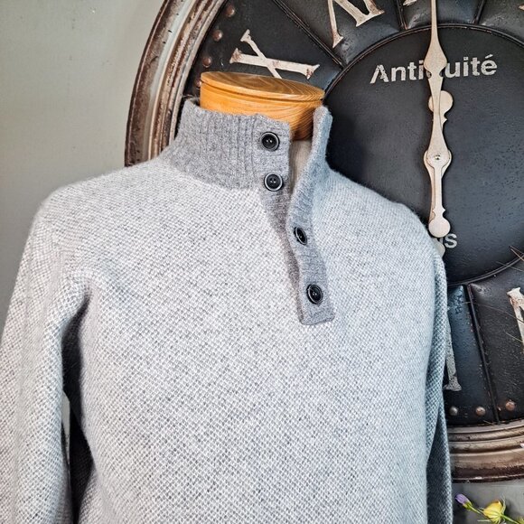 Luca Nobili Made in Italy Wool Blend Gray Sweater Men's XL Pullover - Picture 7 of 8